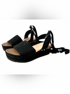 Soda Strappy Lace Up Platform Espadrille Sandals